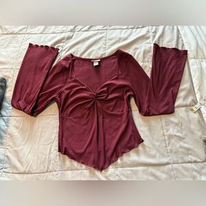 Rue21 Burgundy Long Sleeve Blouse